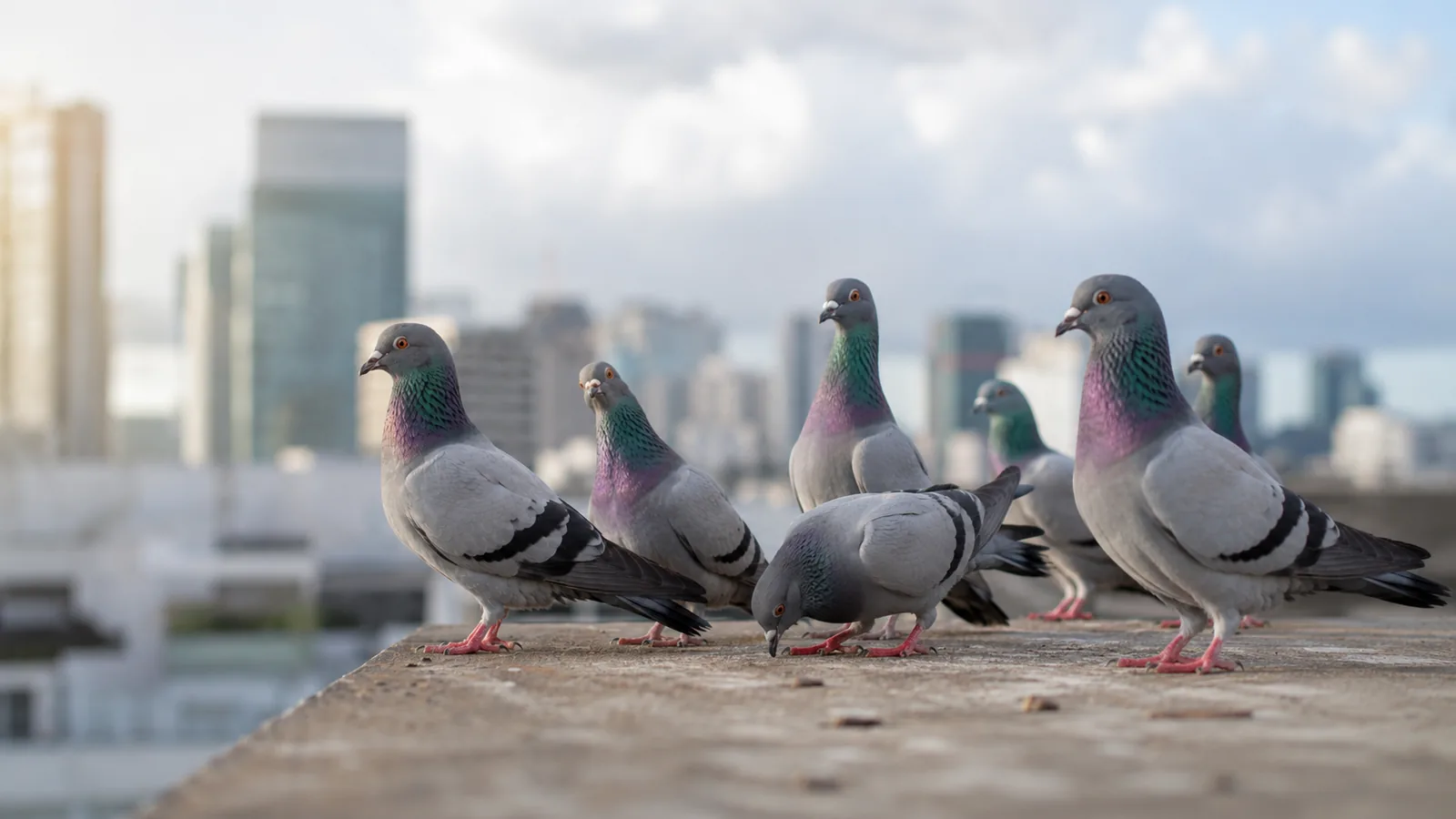 Fientes sur un balcon à Huningue